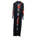 Abaya fleuri noir