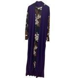 Abaya fleuri violet sombre