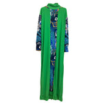 Abaya fleuri vert