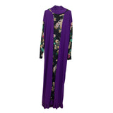 Abaya fleuri violet