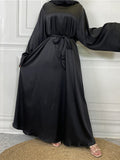 Abaya Satin Noir