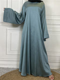 Abaya Satin Bleu