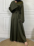 Abaya Satin Vert