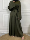 Abaya Satin Vert