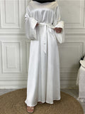 Abaya Satin Blanc